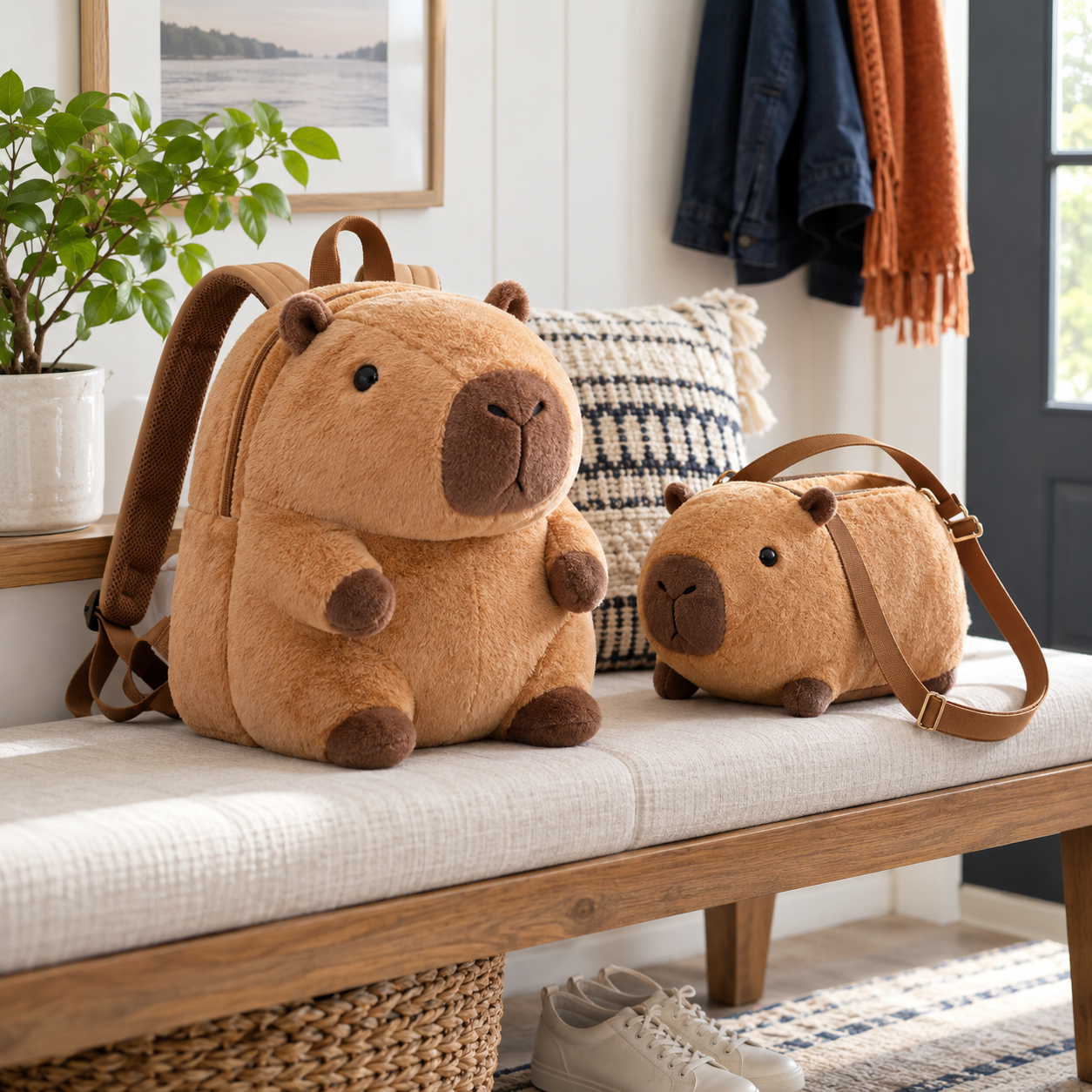 Mochila ou bolsa de personagem: observe onde o tema aparece no modelo