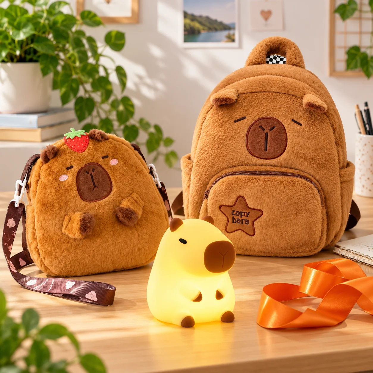 Presente de capivara: bolsa, mochila ou luminária?