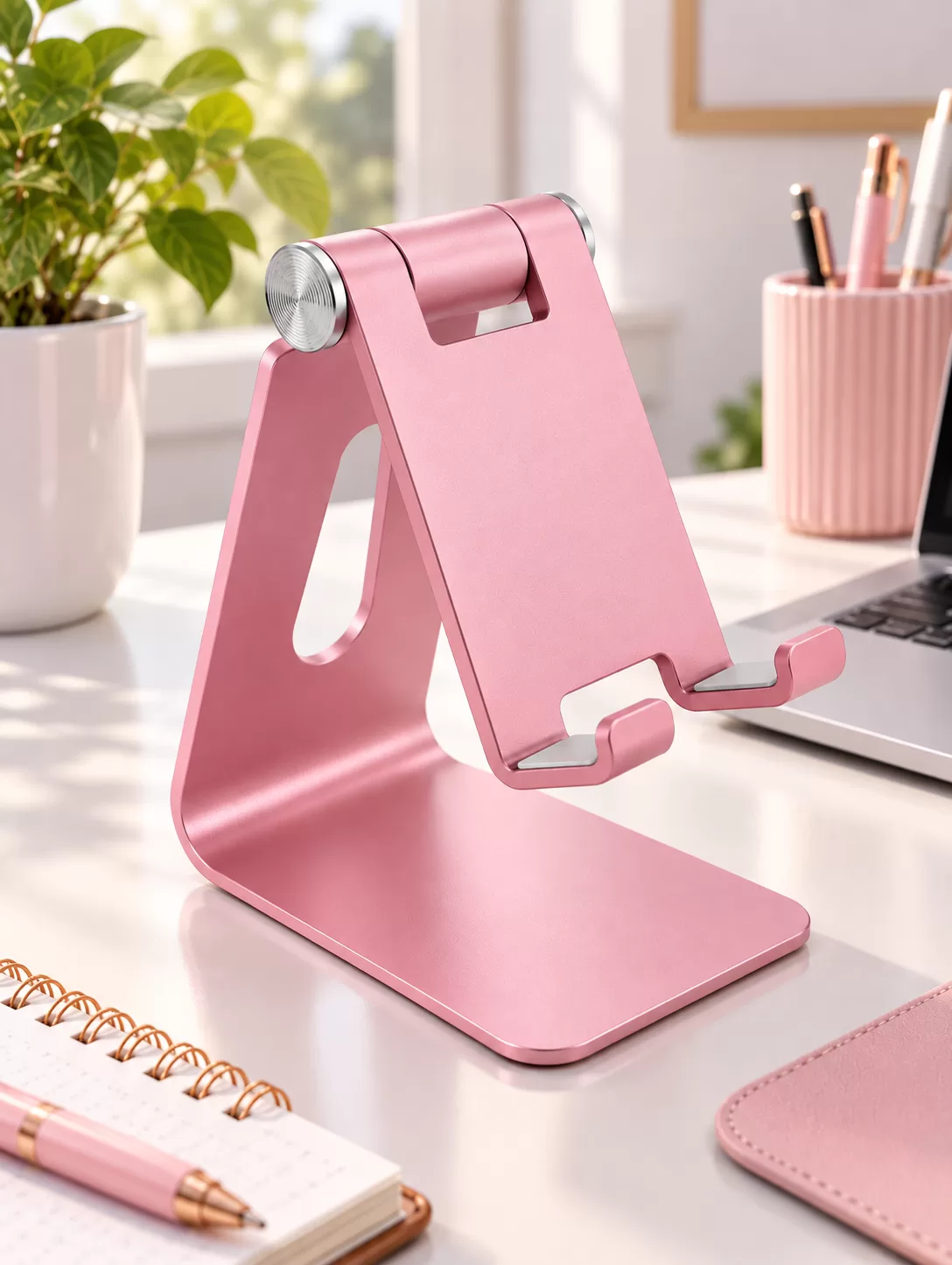 Suporte celular articulado alumínio - Rosa