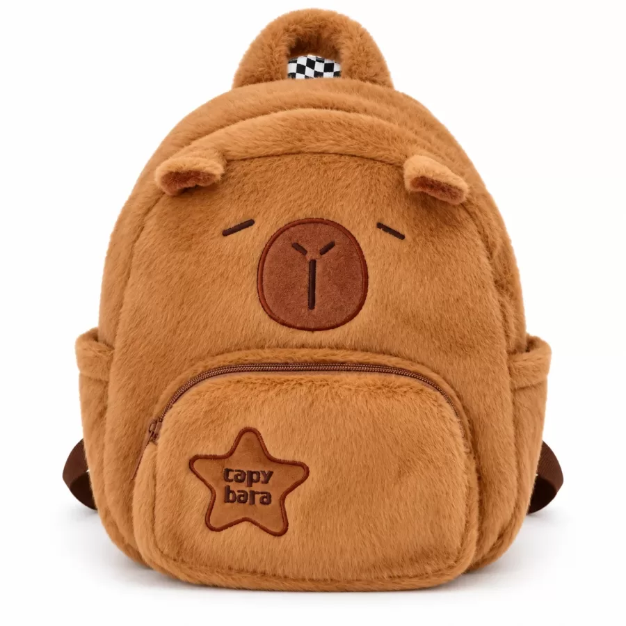 Mochila capivara de pelúcia para desenhos animados engraçado