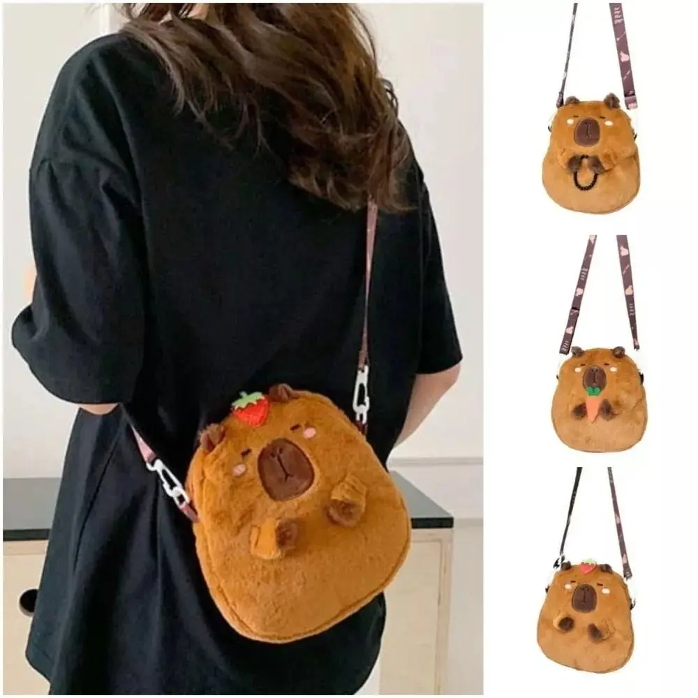 Bolsa de Ombro Capivara de Pelúcia Grande Capacidade